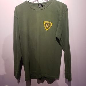 OBEY WORLDWIDE DISSENT PROPAGANDA Long Sleeve SHIRT Mens Medium Green